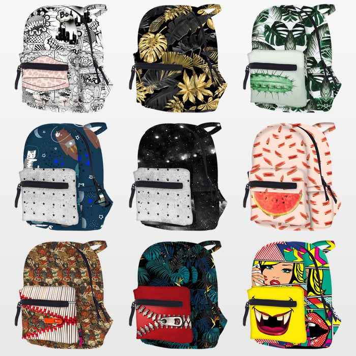 Polyester Custom Logo/images Printed Fashion School Bags, MiNi Backpack