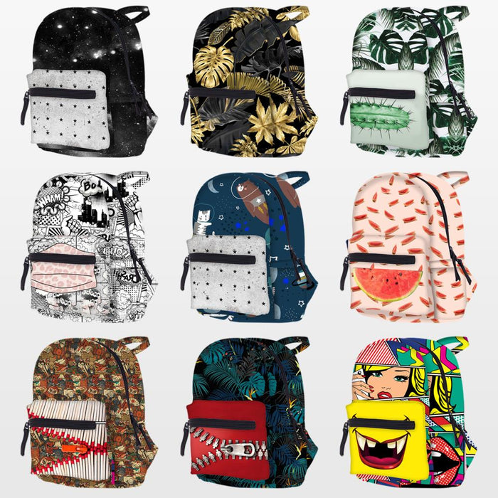 Polyester Custom Logo/images Printed Fashion School Bags, MiNi Backpack